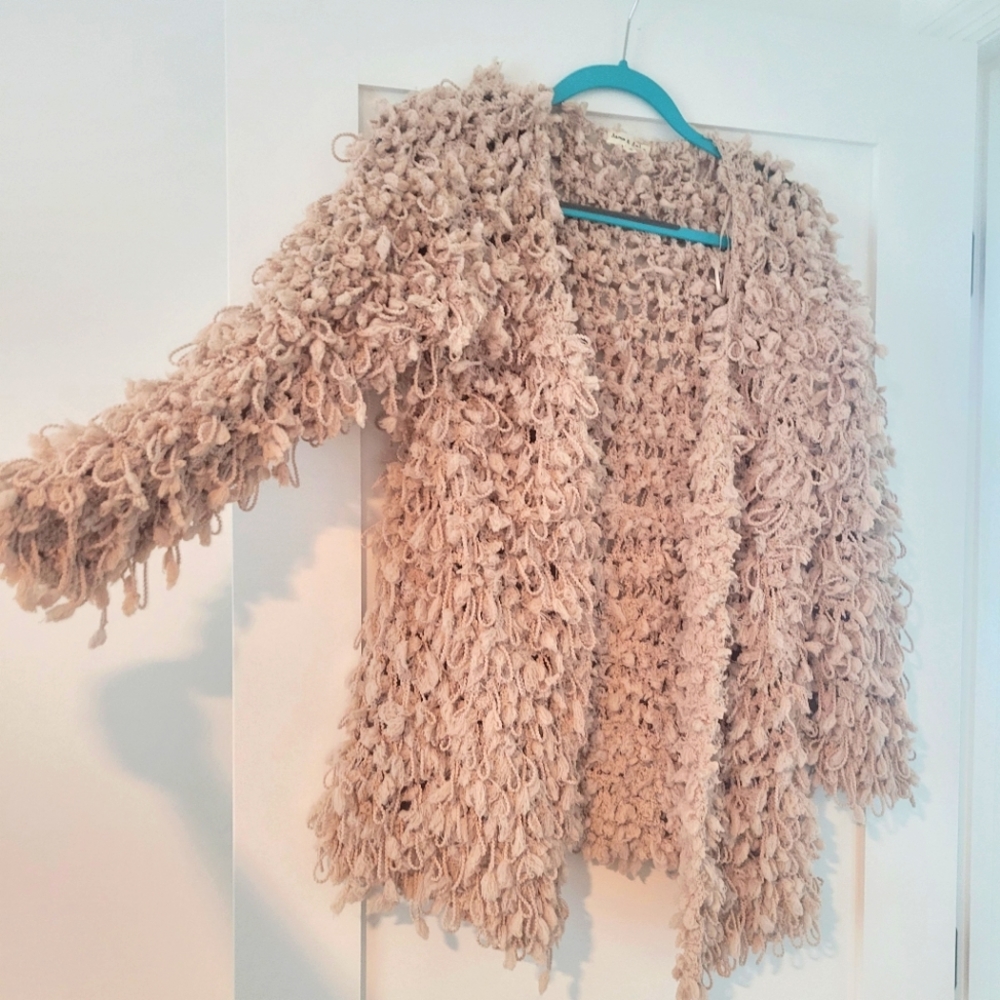 Unique fluffy cardigan